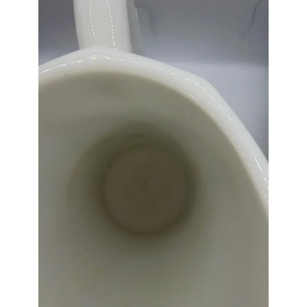Vintage Westmoreland Milk Glass Paneled Grape Pedestal Pitcher White 8.5 Inch
